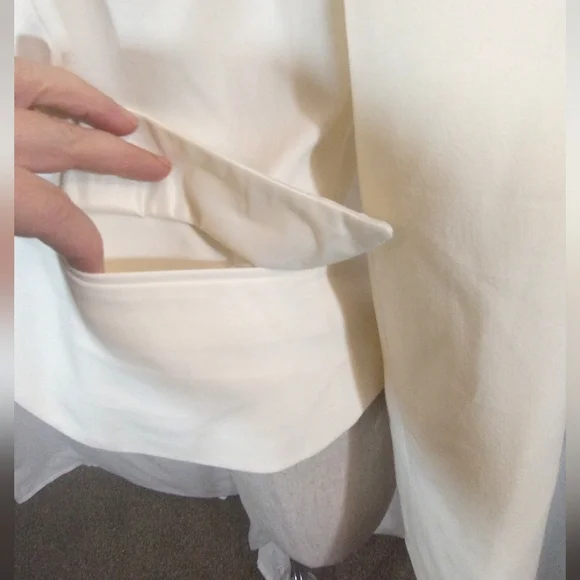 Apostrophe Women Blazer, Ivory, Spread Collar Velour Trim Pckts/Embroid Bttn,6-8 - Picture 8 of 13